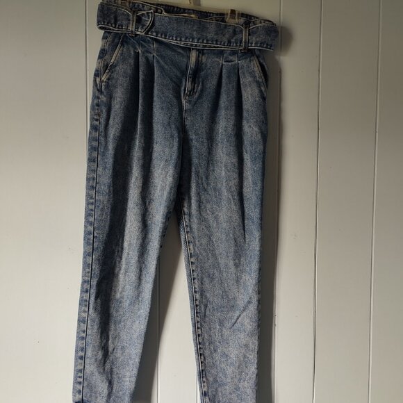 Sézane Austin Trousers High-waisted Ankle-length Blue Denim Jeans (Paperbag) - Picture 3 of 12